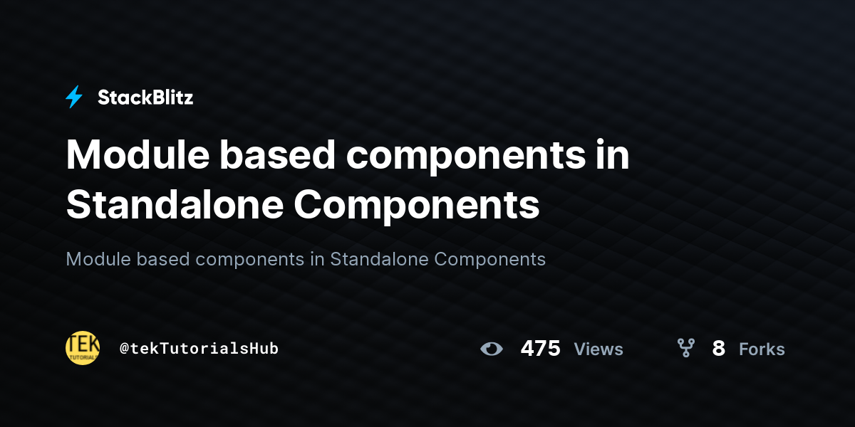Module based components in Standalone Components - StackBlitz
