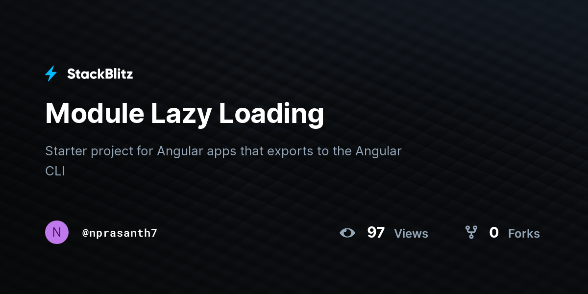 Module Lazy Loading - StackBlitz