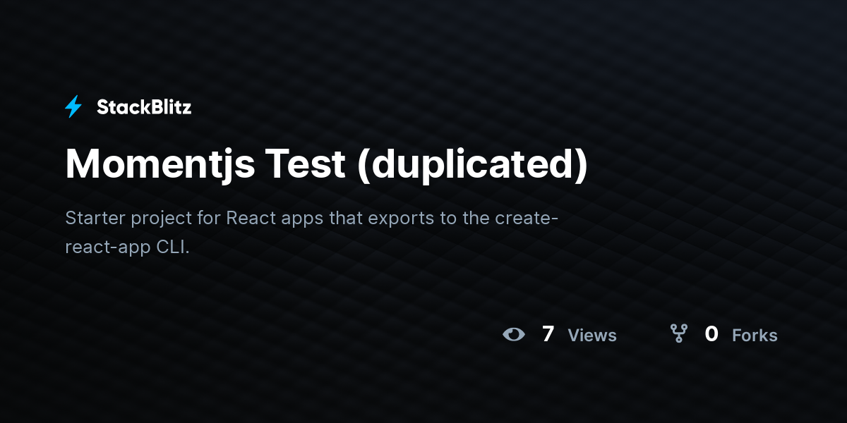 Momentjs Test (duplicated) - StackBlitz