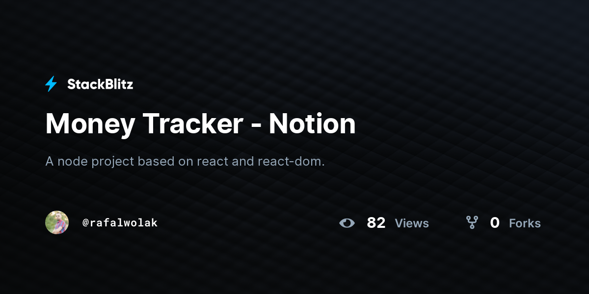 Money Tracker - Notion - StackBlitz