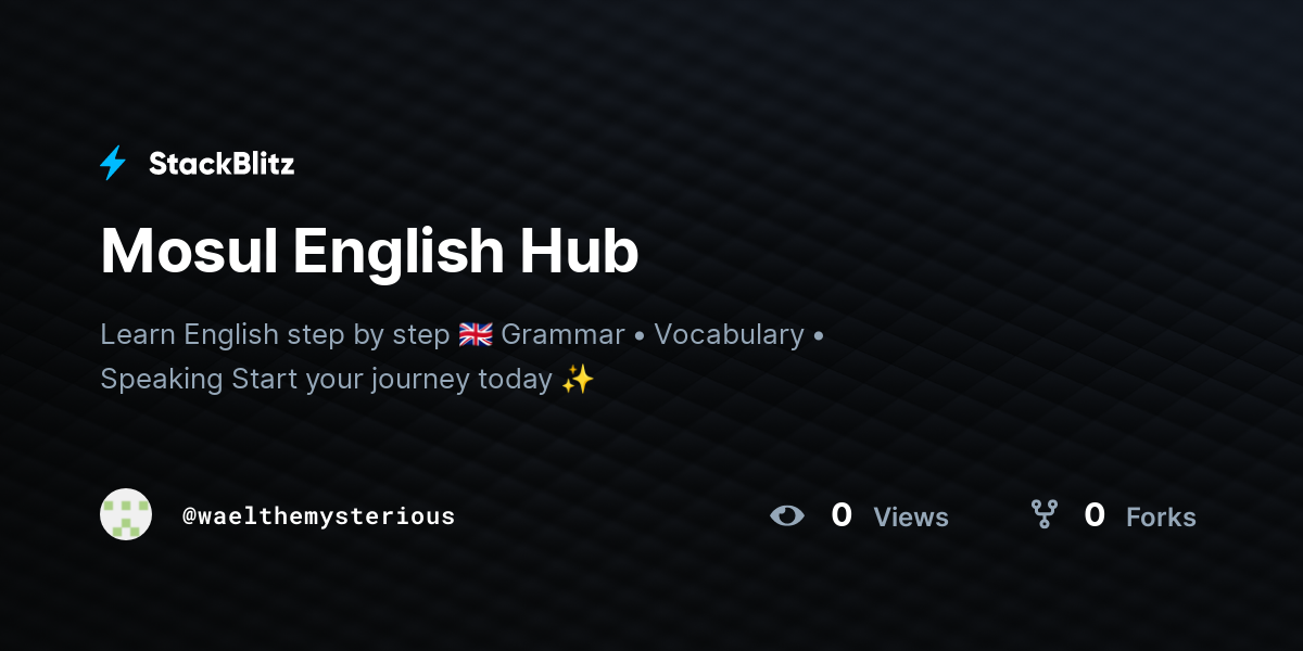 Mosul English Hub - StackBlitz