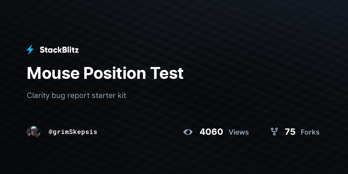 Mouse Position Test StackBlitz