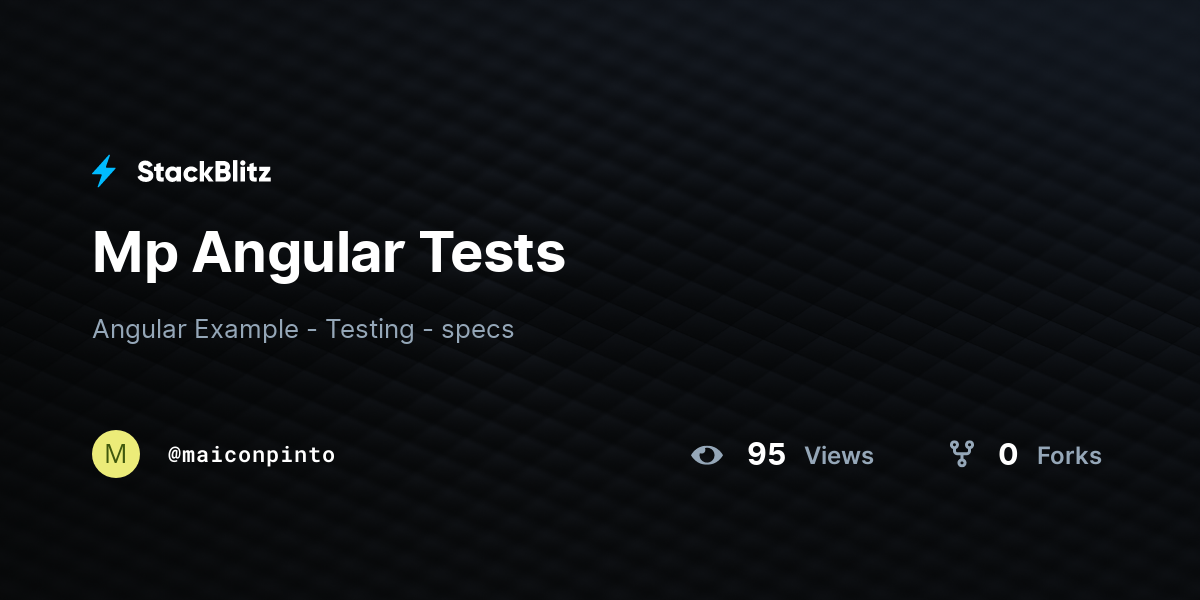 Mp Angular Tests - StackBlitz