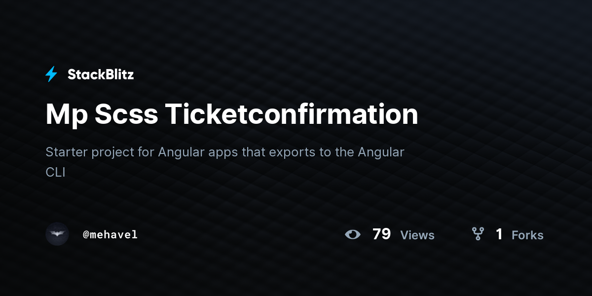 Mp Scss Ticketconfirmation - StackBlitz