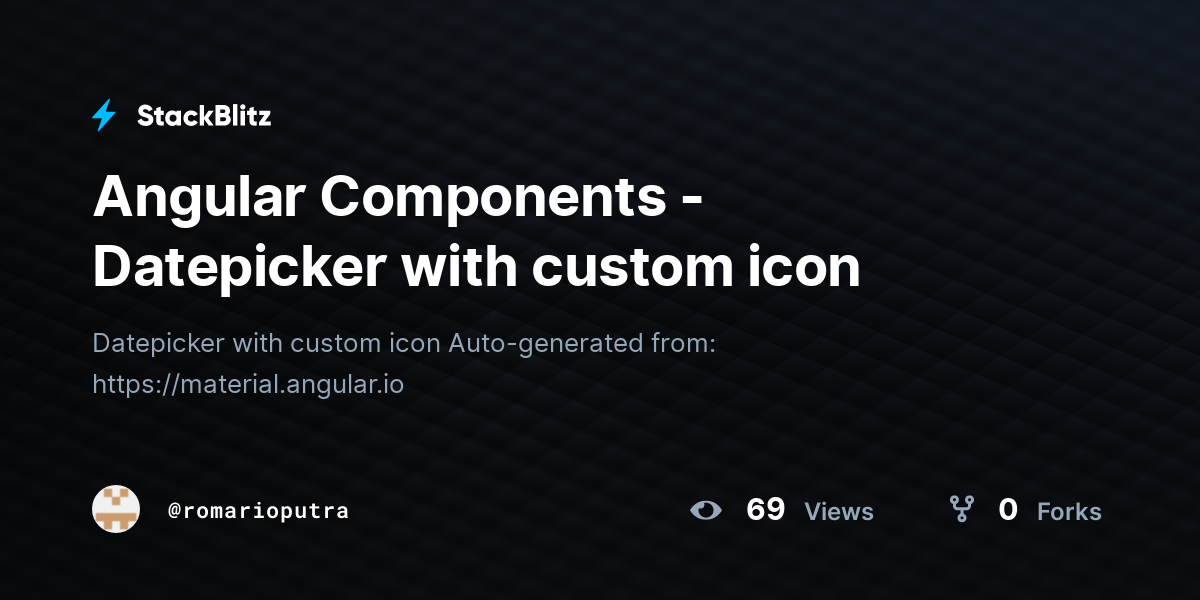 Angular Components - Datepicker with custom icon - StackBlitz