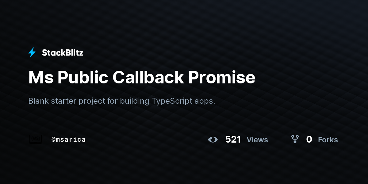 Ms Public Callback Promise - StackBlitz