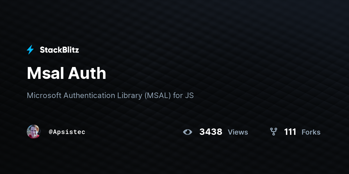 Msal Auth - StackBlitz