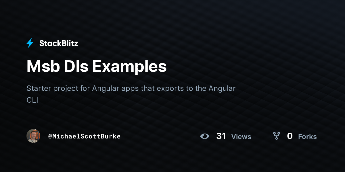 Msb Dls Examples - StackBlitz