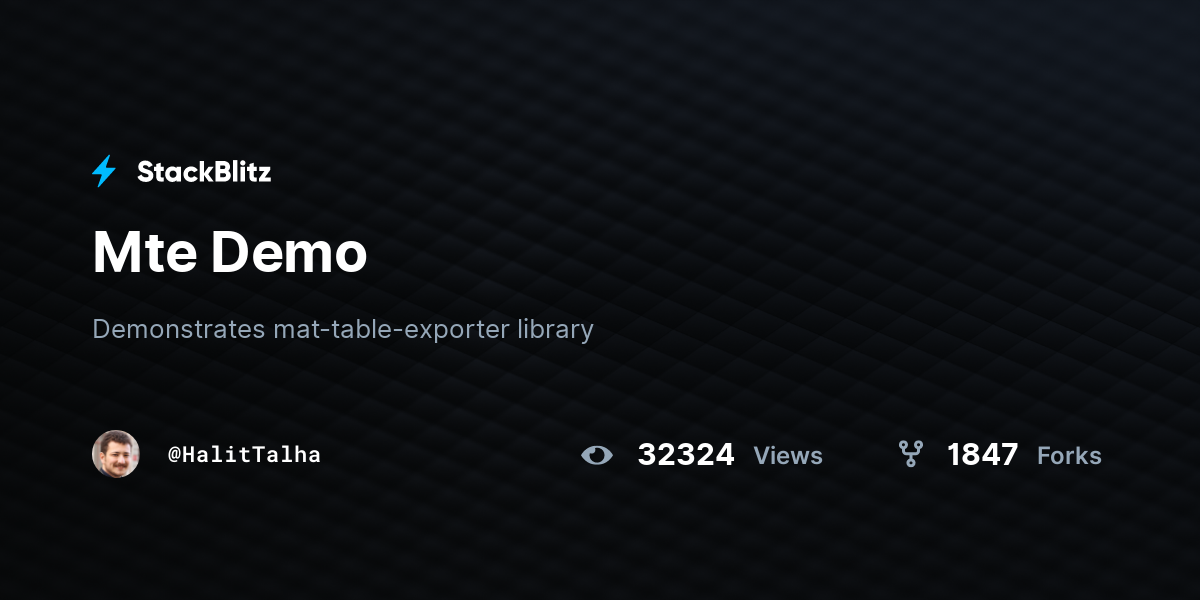Mte Demo Stackblitz