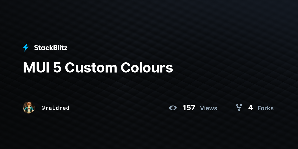 MUI 5 Custom Colours - StackBlitz