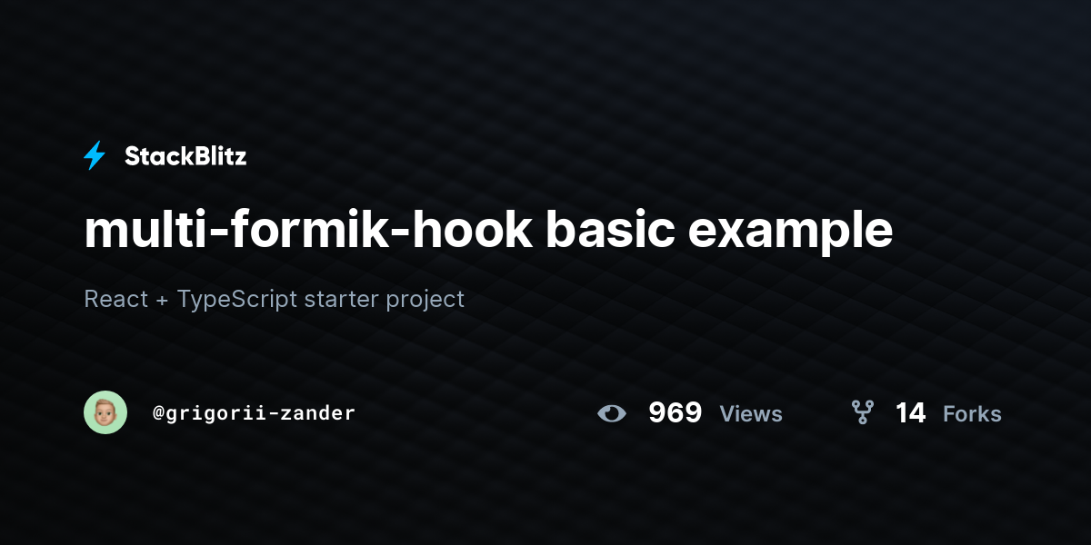 multi-formik-hook basic example - StackBlitz