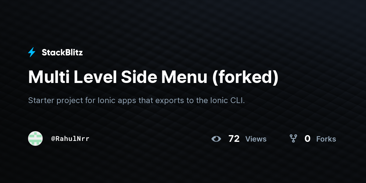 Multi Level Side Menu (forked) - StackBlitz