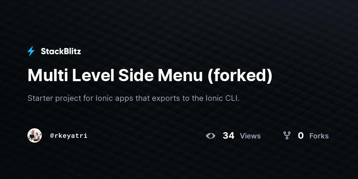 Multi Level Side Menu (forked) - StackBlitz