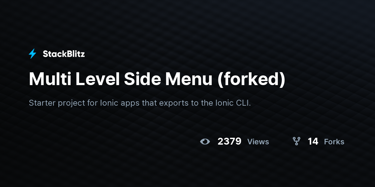 Multi Level Side Menu (forked) - StackBlitz