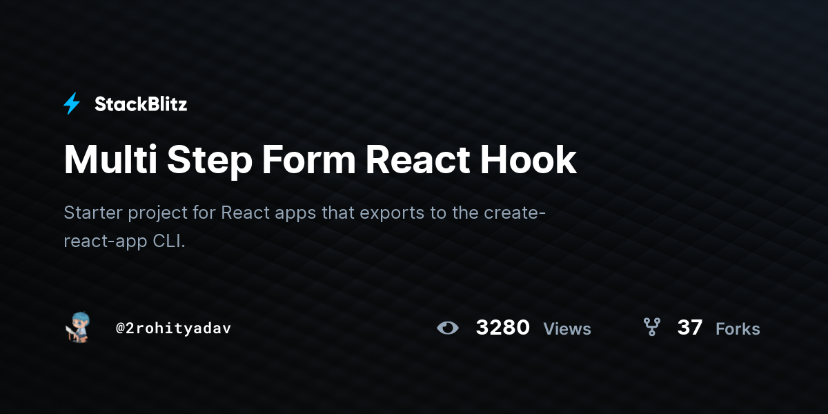Multi Step Form React Hook - StackBlitz