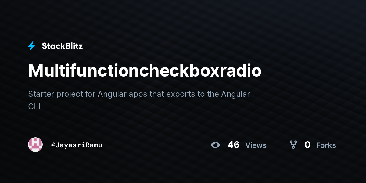 Multifunctioncheckboxradio - StackBlitz
