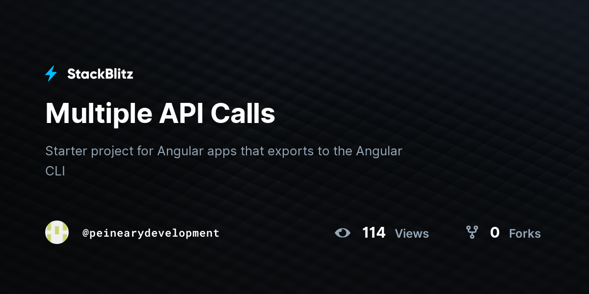 Multiple API Calls - StackBlitz