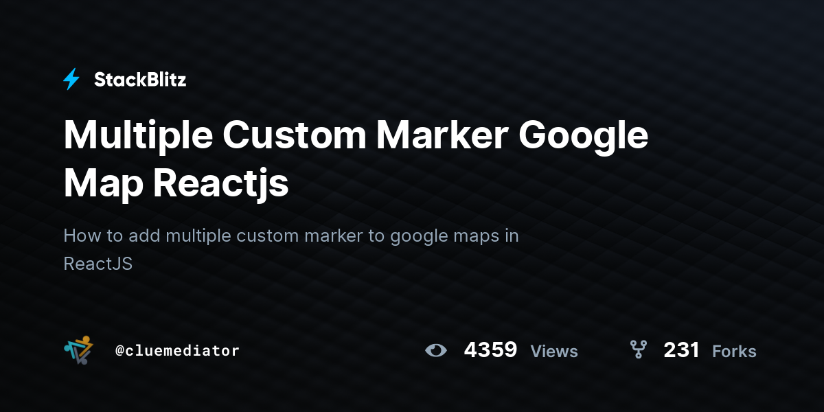 Multiple Custom Marker Google Map Reactjs - StackBlitz