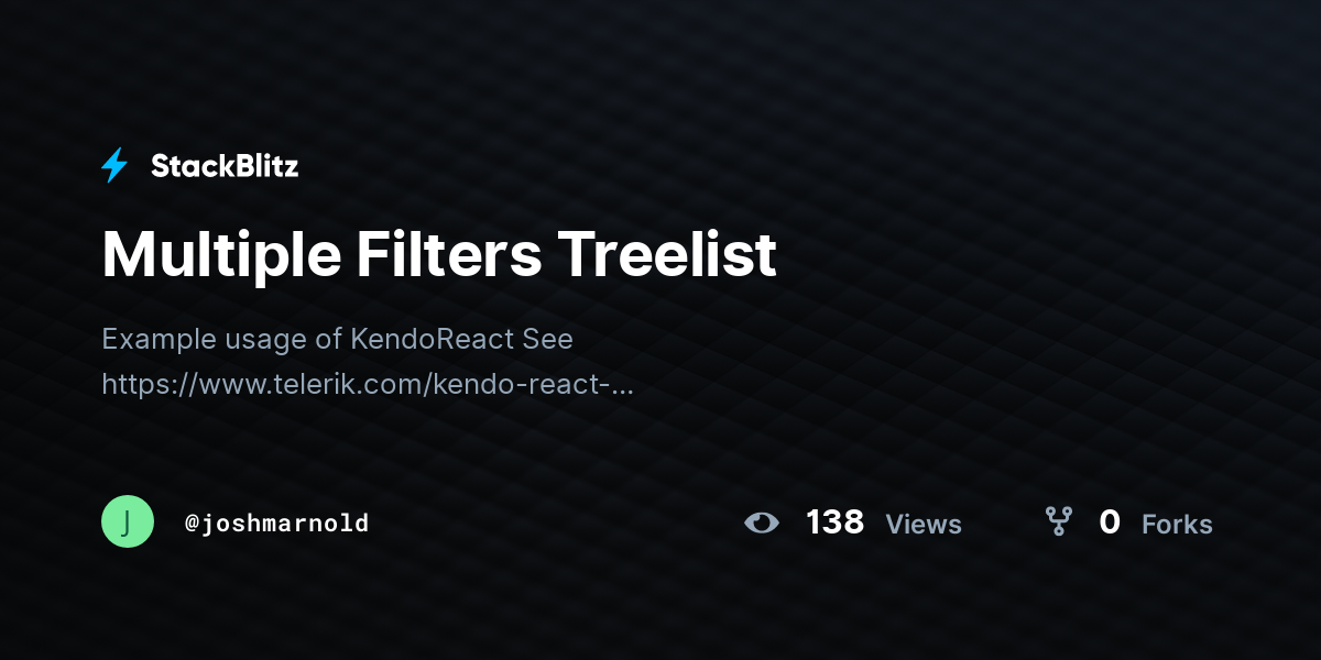 Multiple Filters Treelist - StackBlitz