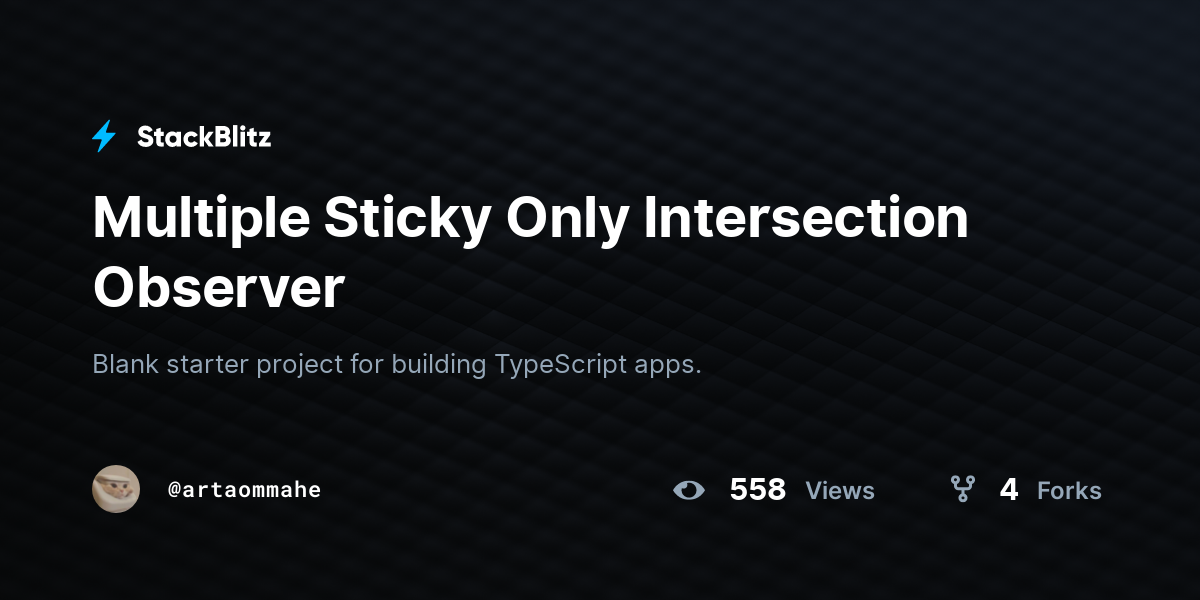 Multiple Sticky Only Intersection Observer - StackBlitz
