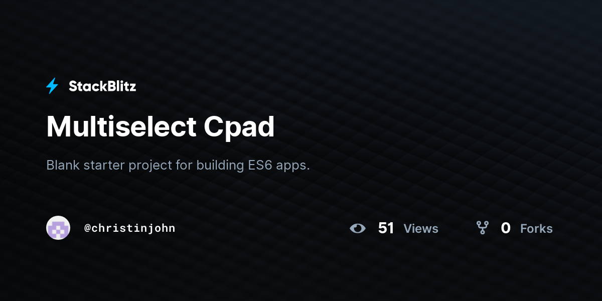 Multiselect Cpad - StackBlitz