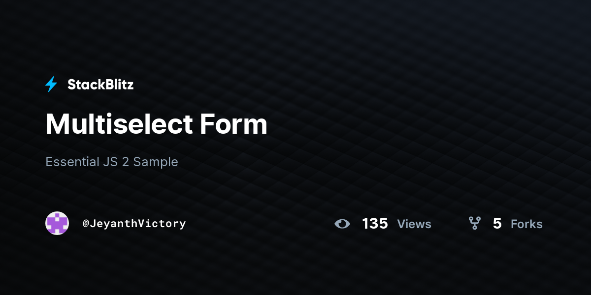 Multiselect Form - StackBlitz