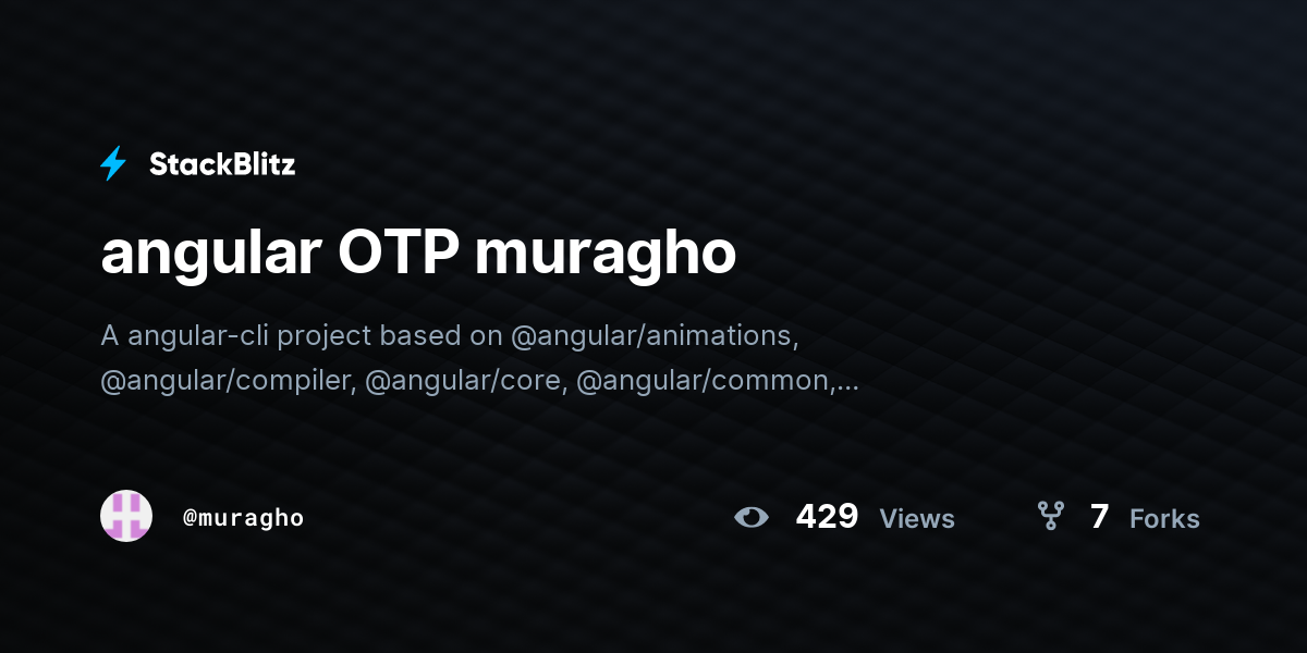 angular OTP muragho - StackBlitz