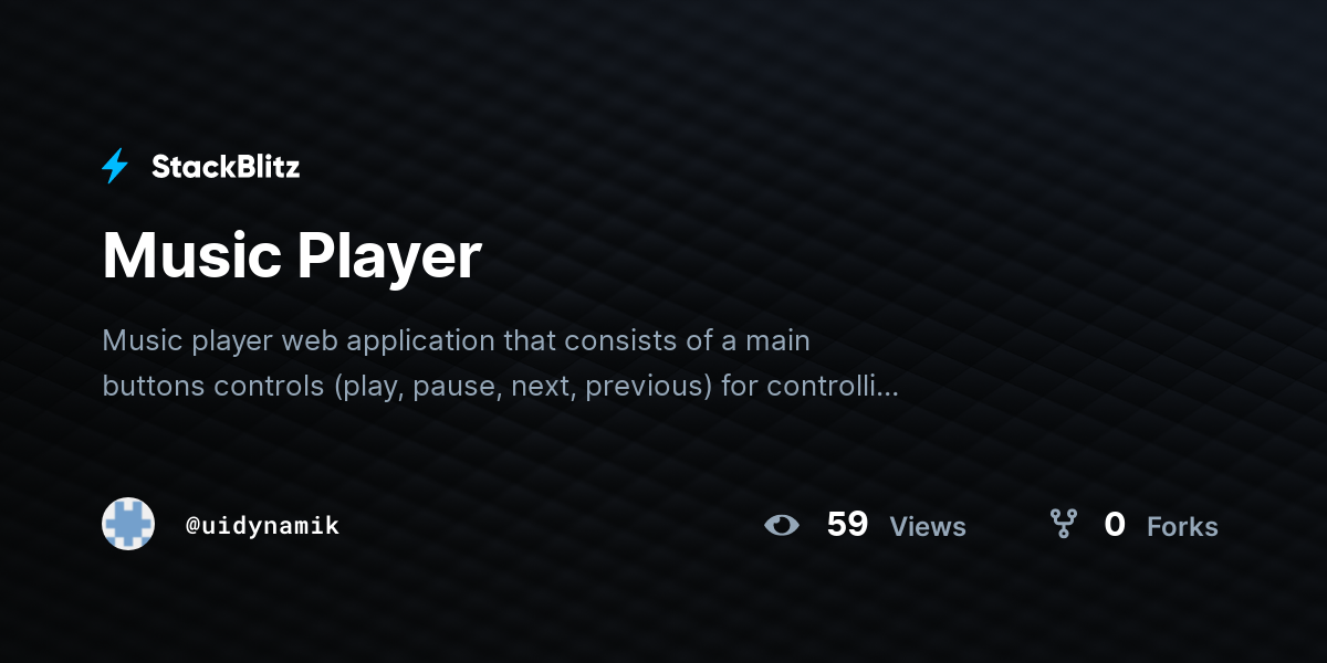 Music Player - StackBlitz