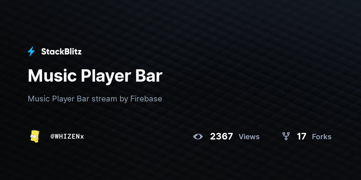 Music Player Bar - StackBlitz