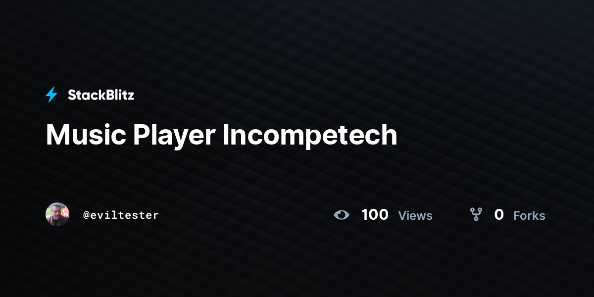 Music Player Incompetech - StackBlitz