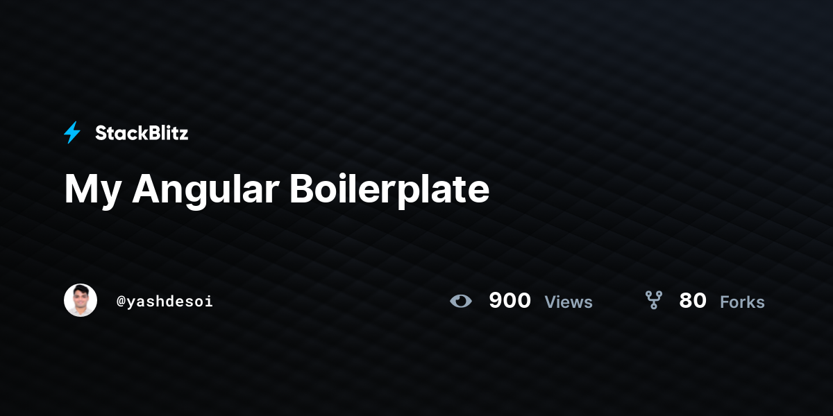 My Angular Boilerplate - StackBlitz