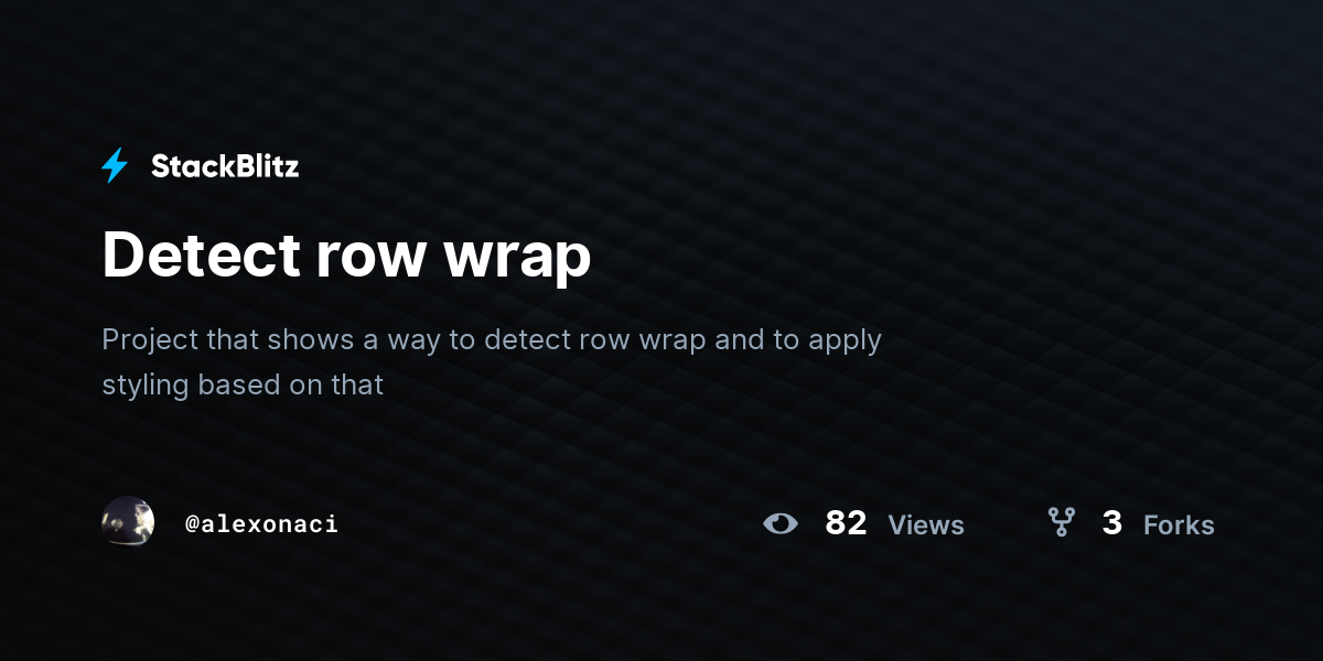 Detect row wrap - StackBlitz