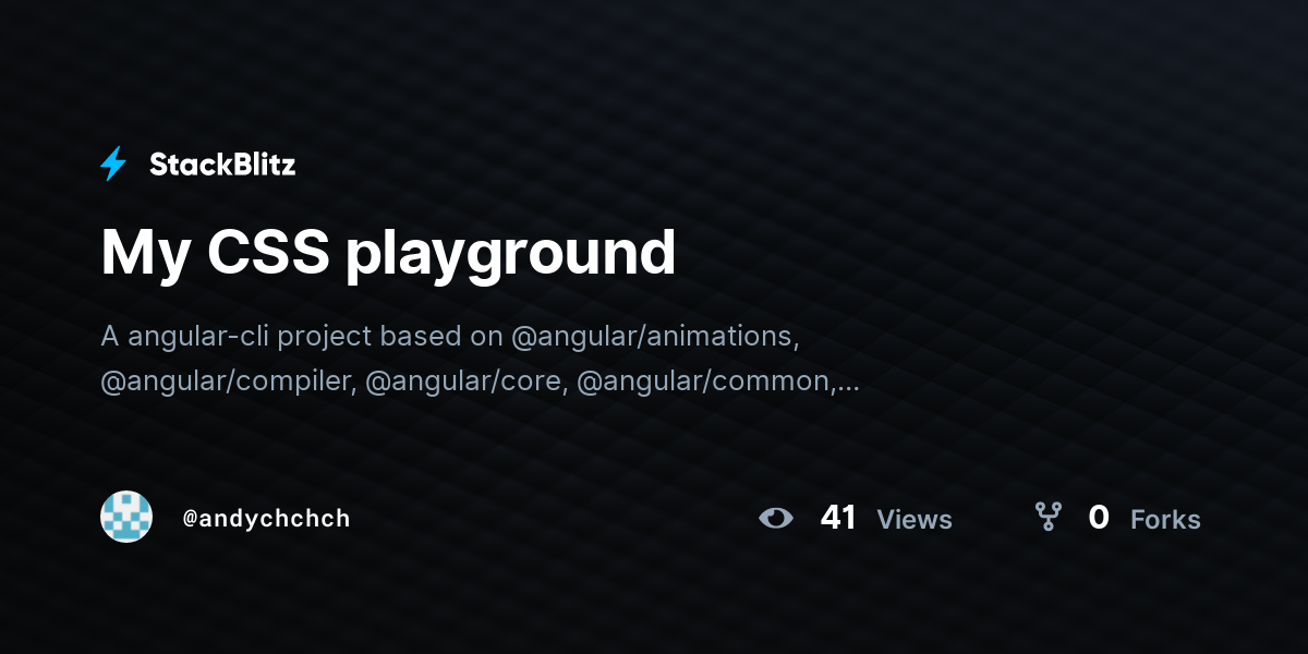My CSS playground - StackBlitz