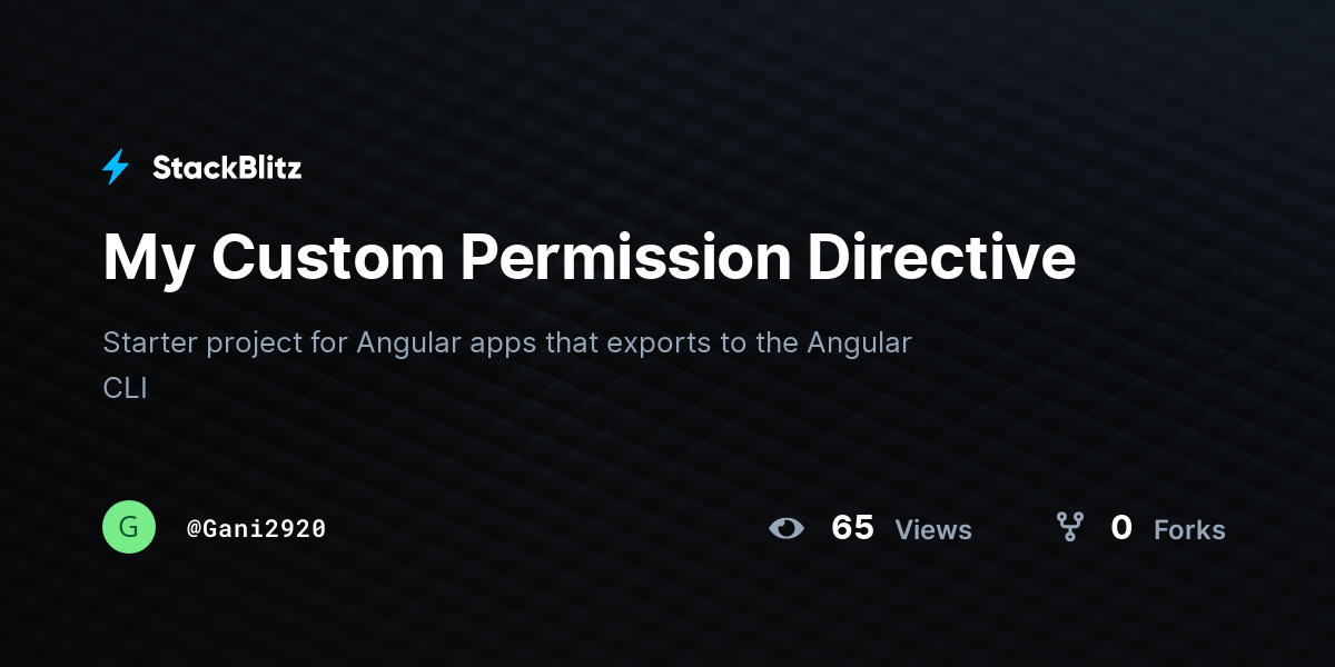 My Custom Permission Directive - StackBlitz