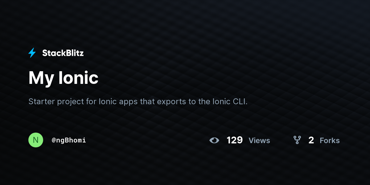 My Ionic - StackBlitz