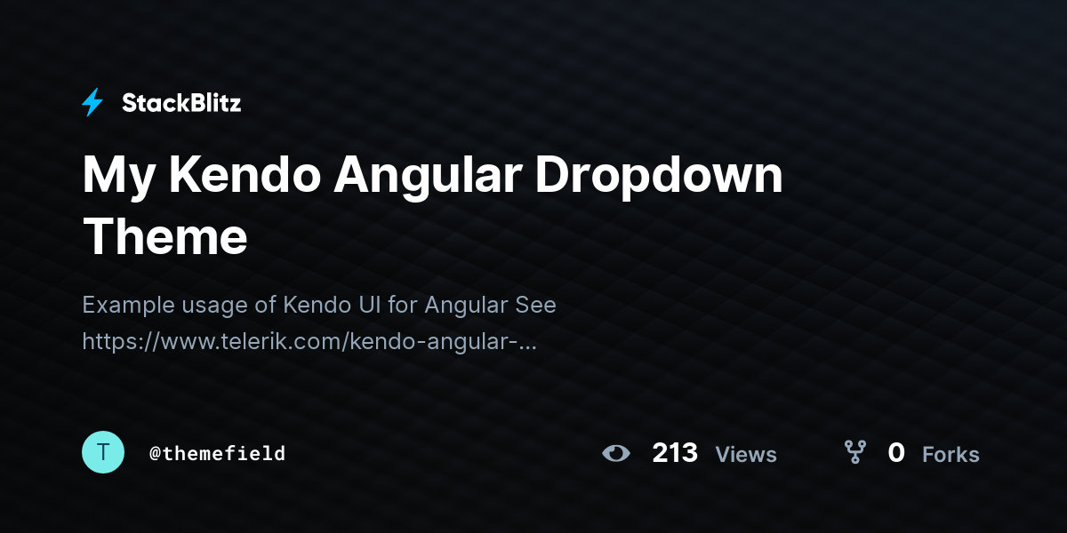 My Kendo Angular Dropdown Theme - StackBlitz