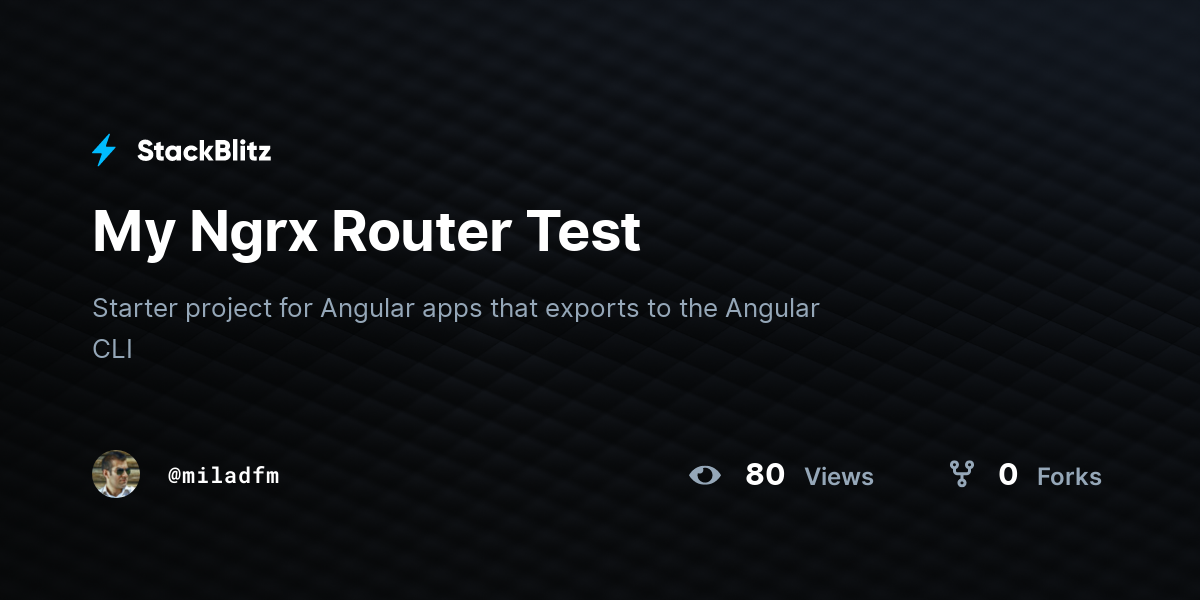 My Ngrx Router Test - StackBlitz