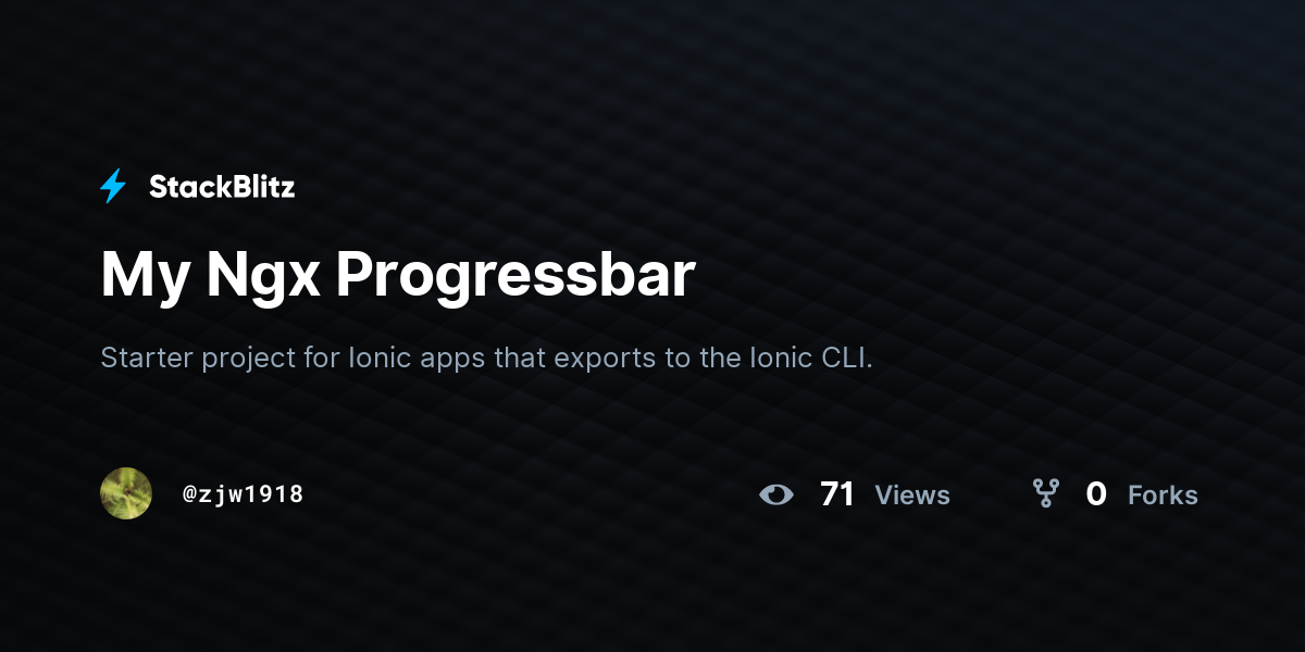 My Ngx Progressbar - StackBlitz