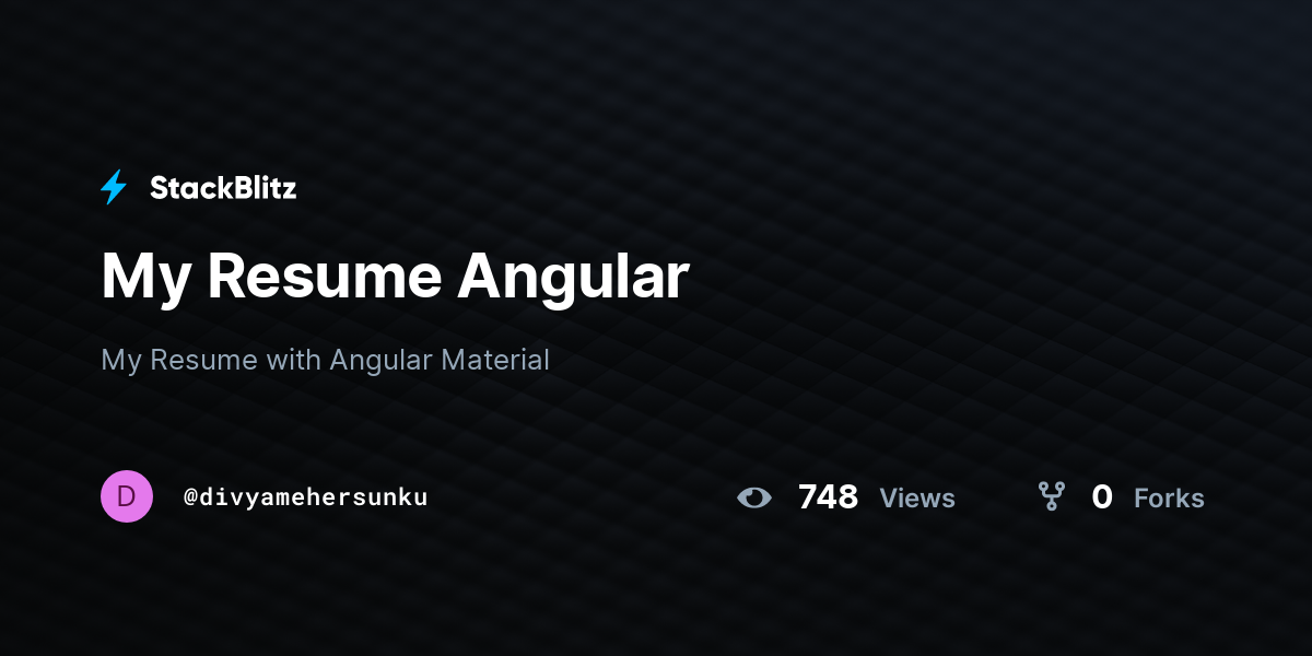 My Resume Angular - StackBlitz