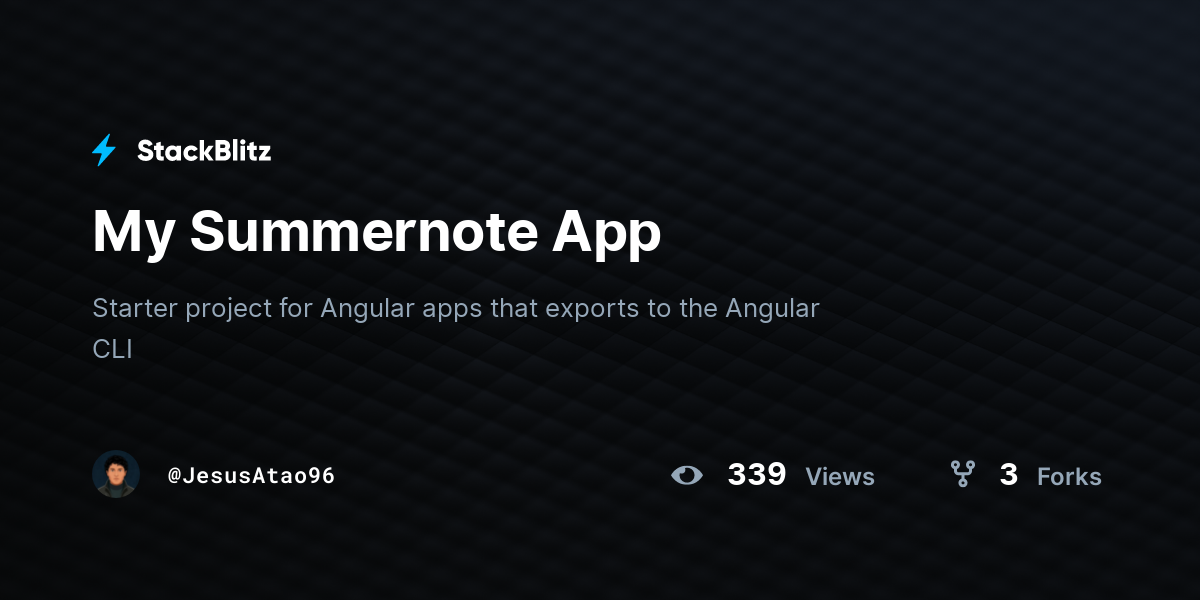 My Summernote App - StackBlitz