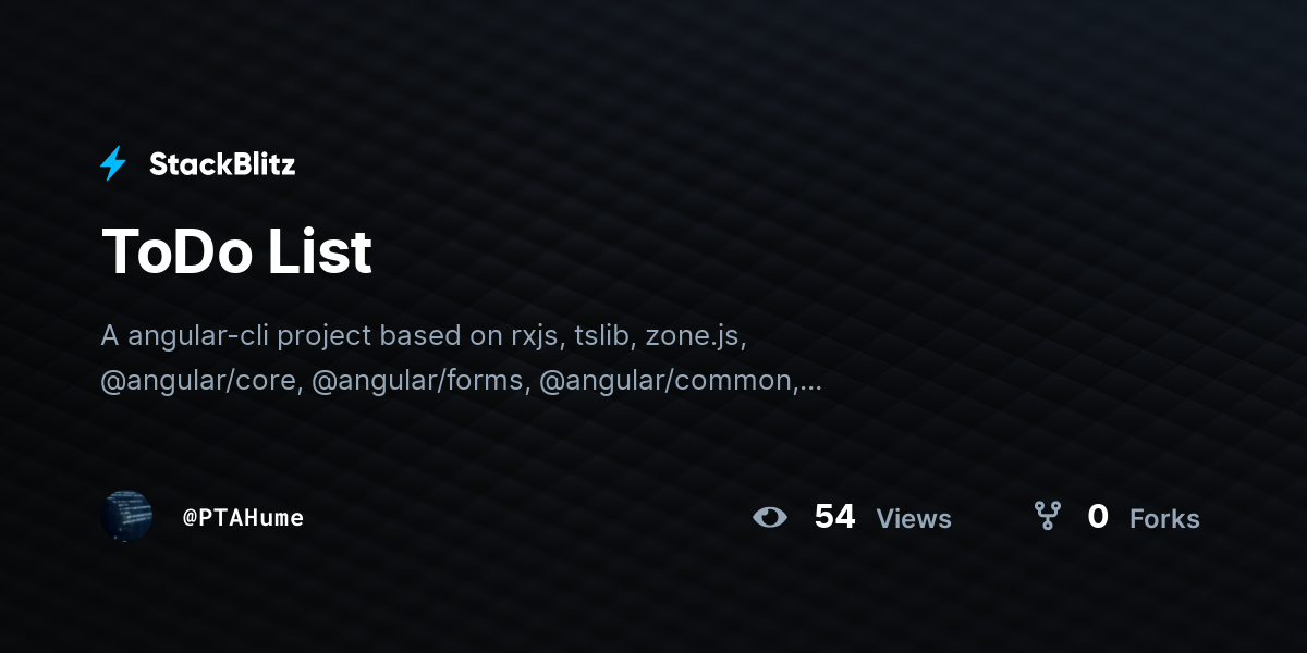 ToDo List - StackBlitz