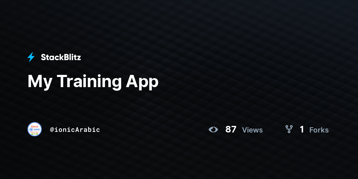 My Training App - StackBlitz