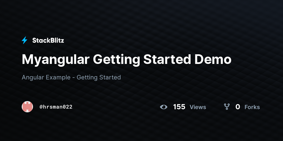 Myangular Getting Started Demo - StackBlitz