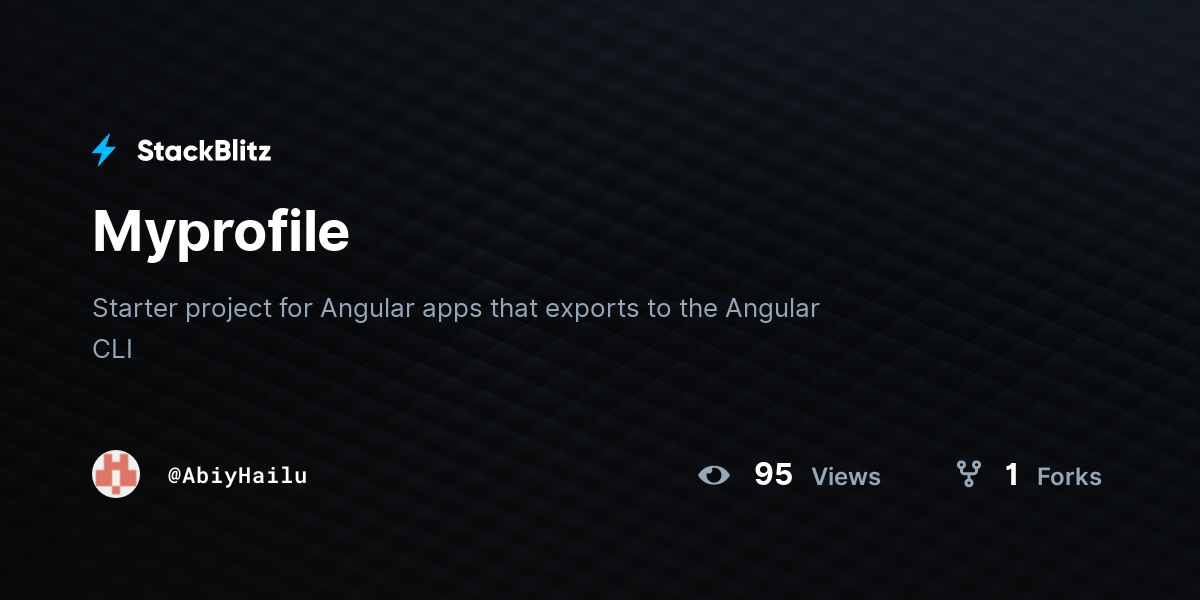 Myprofile - StackBlitz