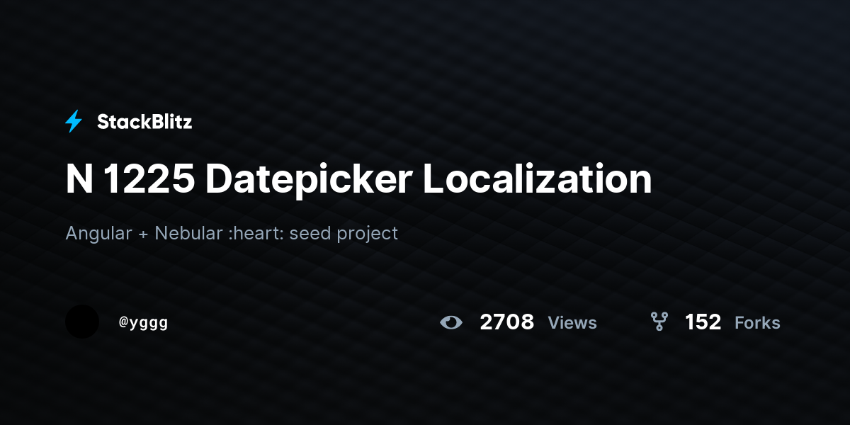 N 1225 Datepicker Localization - StackBlitz