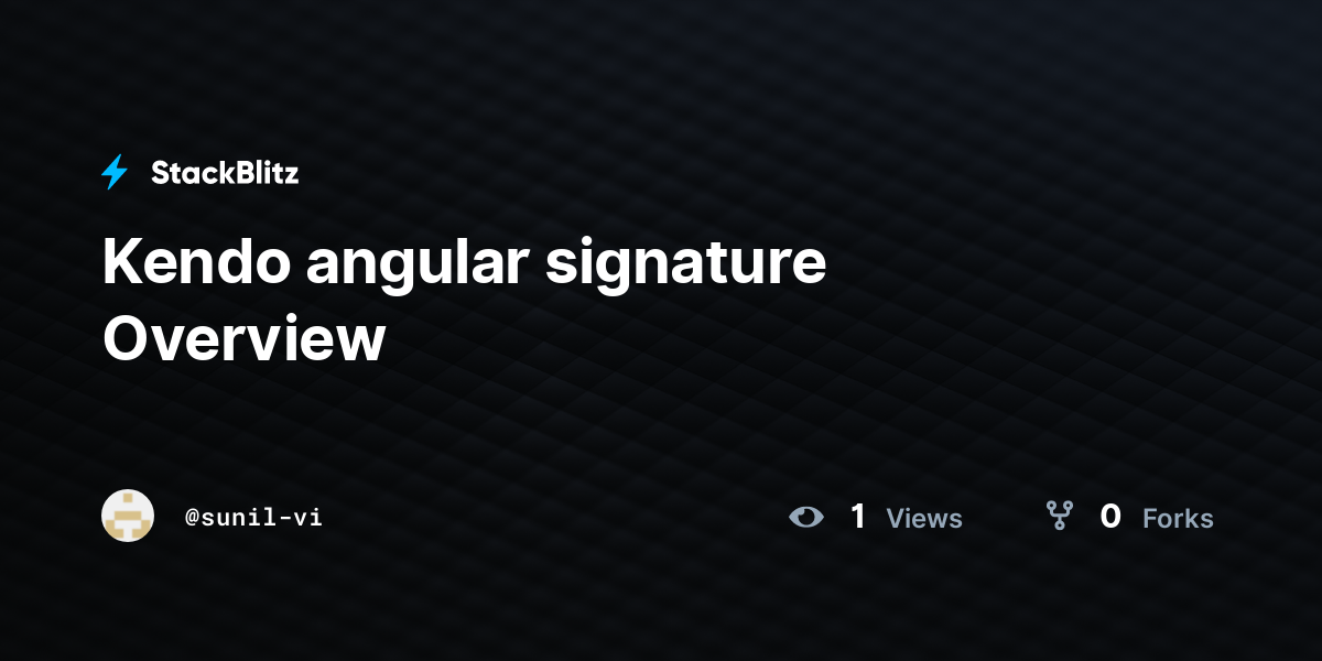Kendo angular signature Overview - StackBlitz