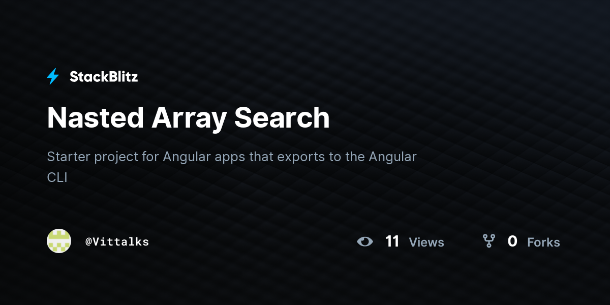 Nasted Array Search - StackBlitz