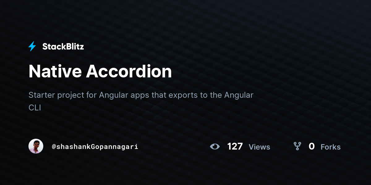 Native Accordion - StackBlitz