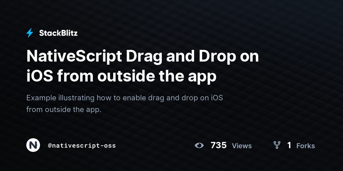 NativeScript Drag and Drop on iOS from outside the app - StackBlitz