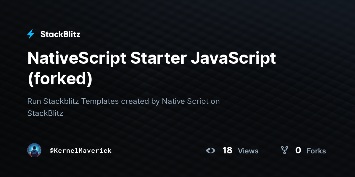 NativeScript Starter JavaScript (forked) - StackBlitz